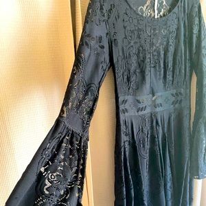 Free People Boho Bell Sleeve Sheer Dress